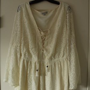 American Eagle Cream Lace Dress